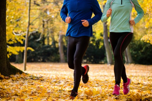 Couple jogging in nature